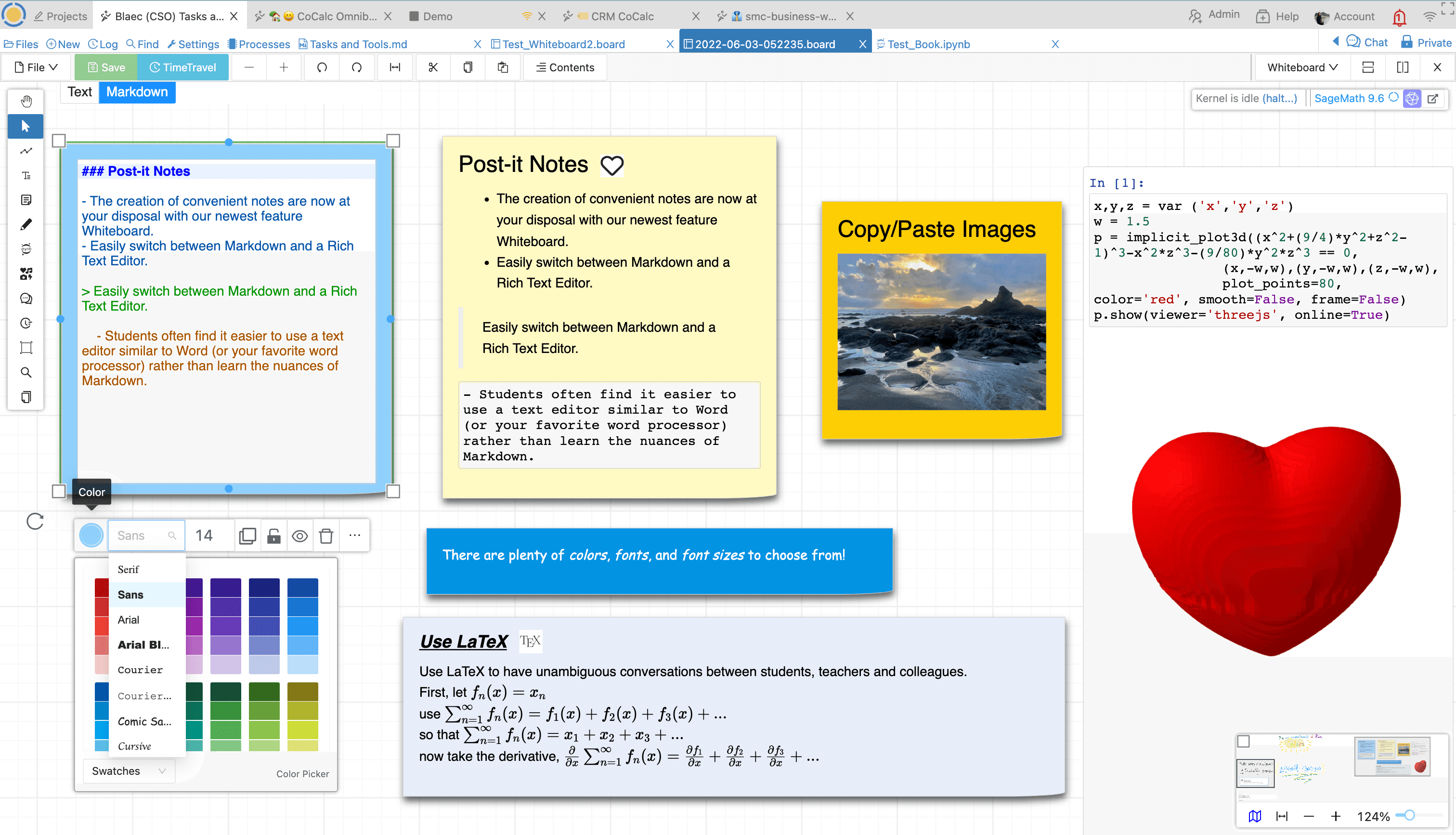 Screenshot showing whiteboard with post-it notes.